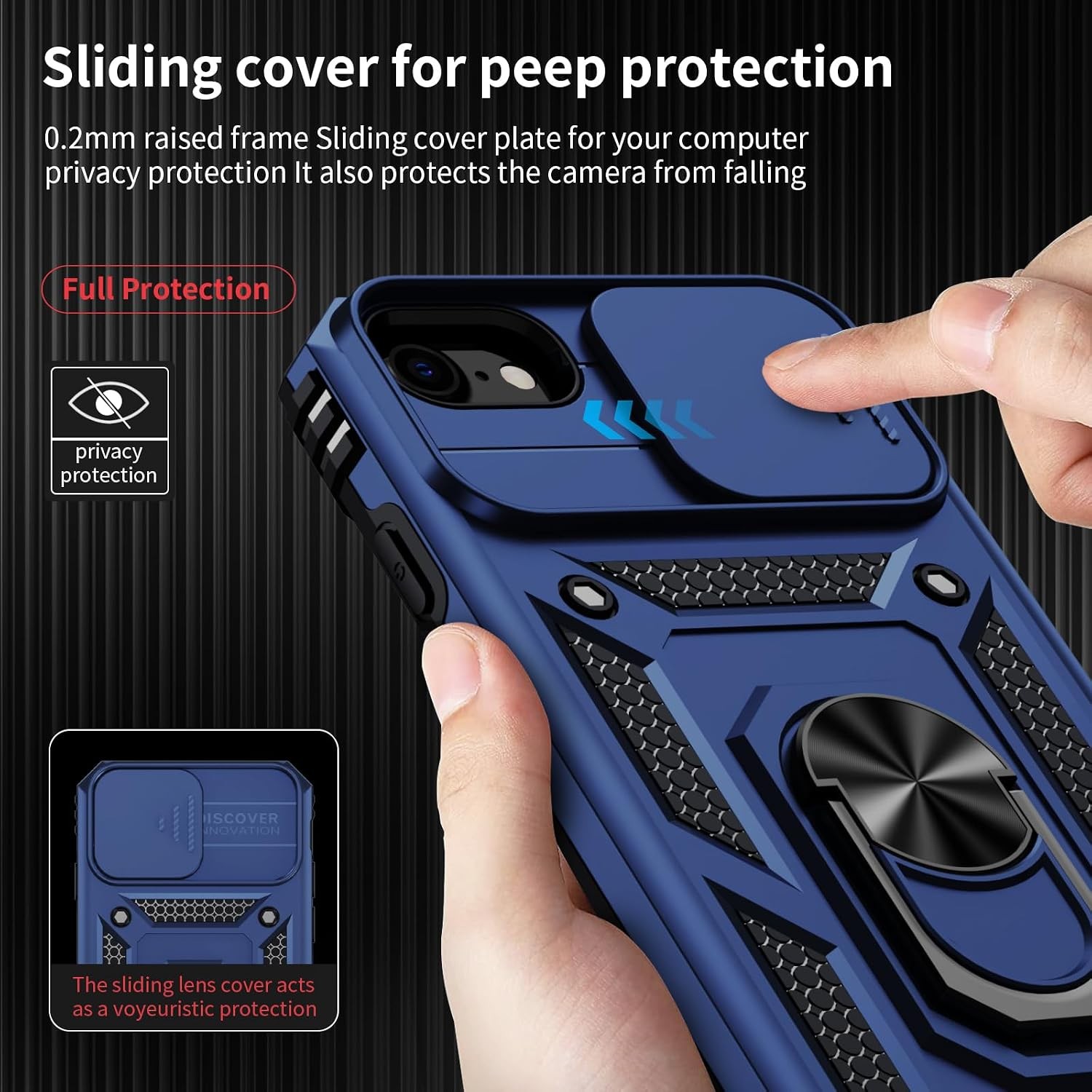 Navy Blue Case for iPhone SE 3rd/2nd Gen, iPhone SE 2022/2020, Heavy Duty Design