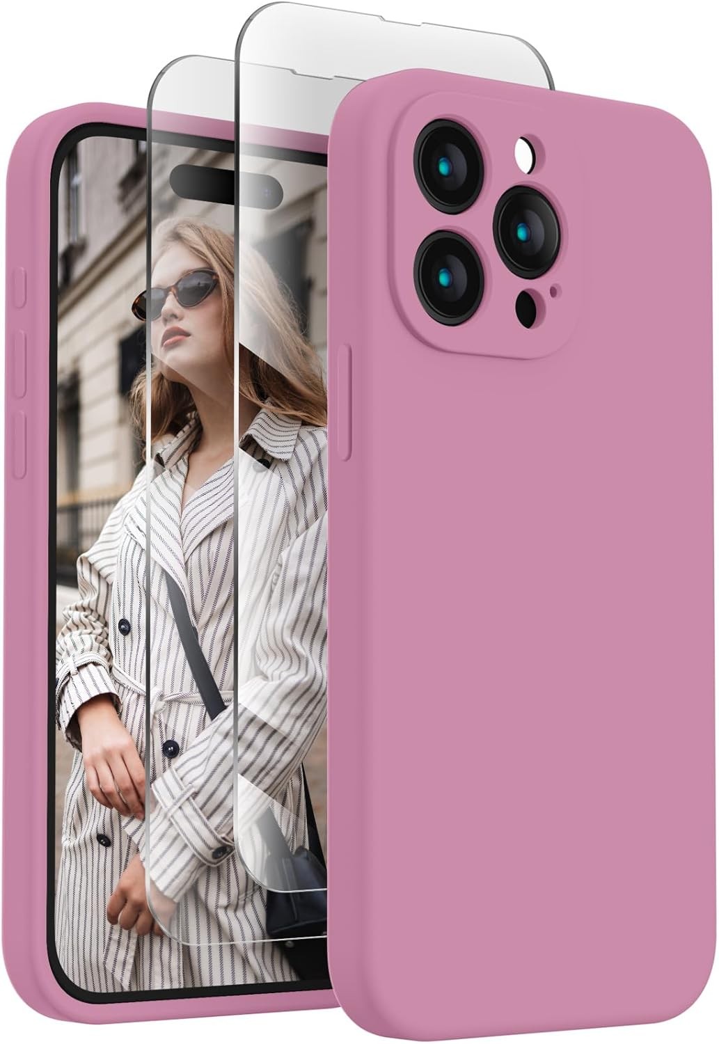 Designed for iPhone 15 Pro Case, 6.1″, Lilac Purple | Silicone Upgraded Phone Ca