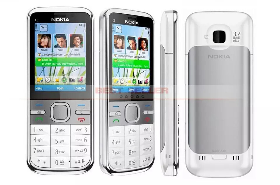 Original Nokia C5-00i 5MP Bluetooth Bar Style 3G WCDMA Dual Camera Long Phone