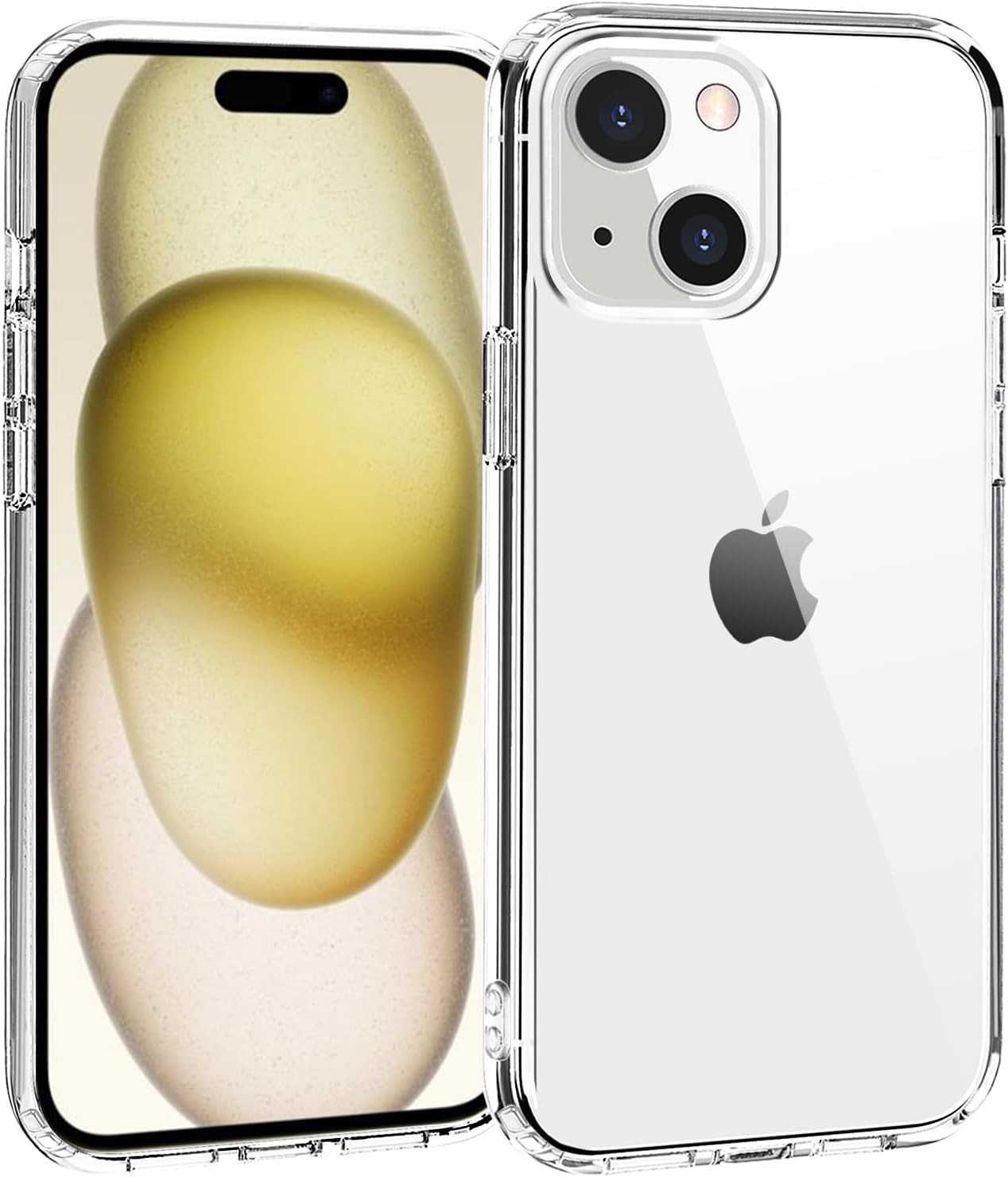 Clear Case Anti-Yellowing Protective Bumper Hard Back Cover for iPhone 15 6.1 In