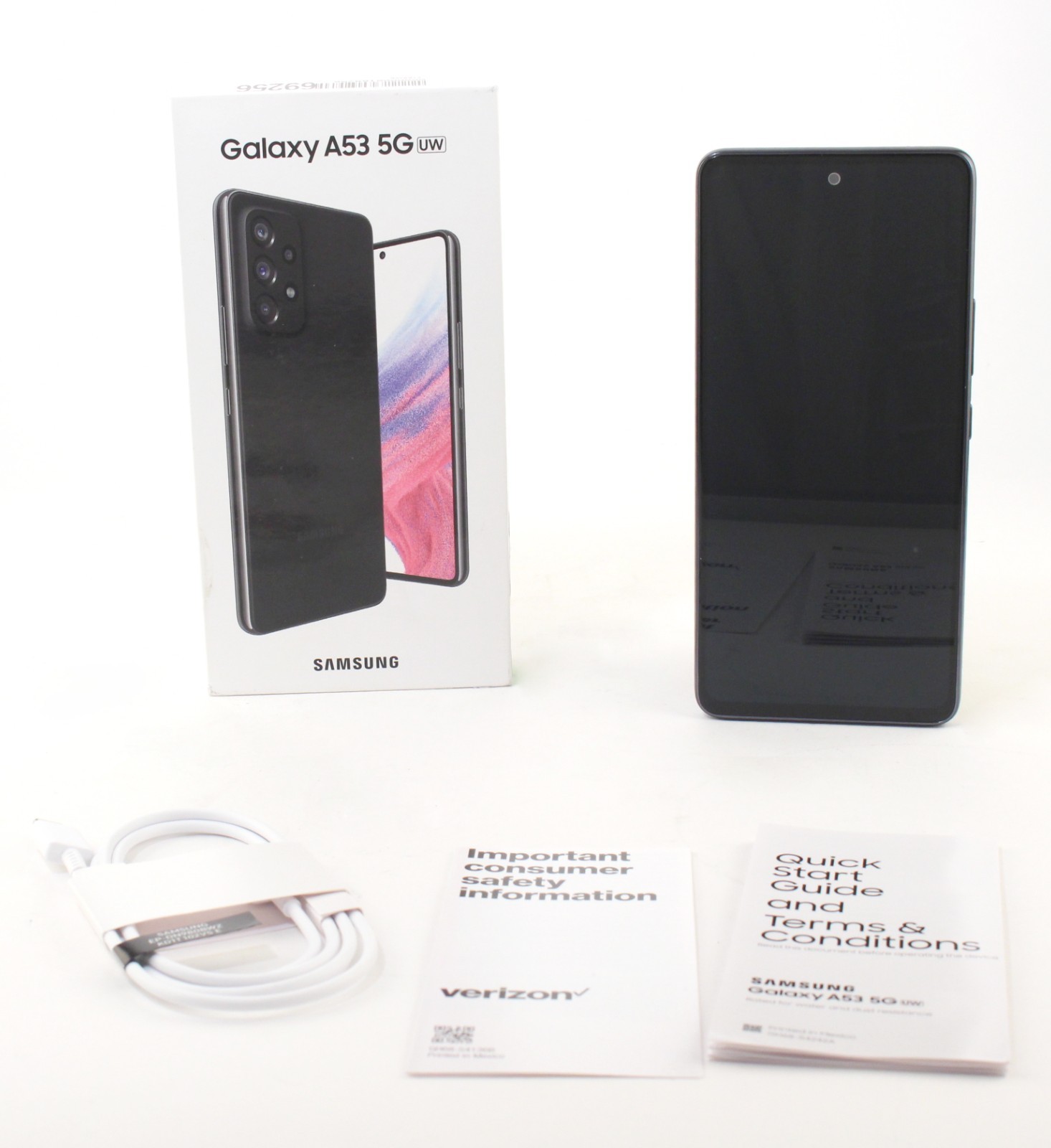 Samsung Galaxy A53 5G UW 128GB Verizon Locked SM-A536V Black ; 6169256