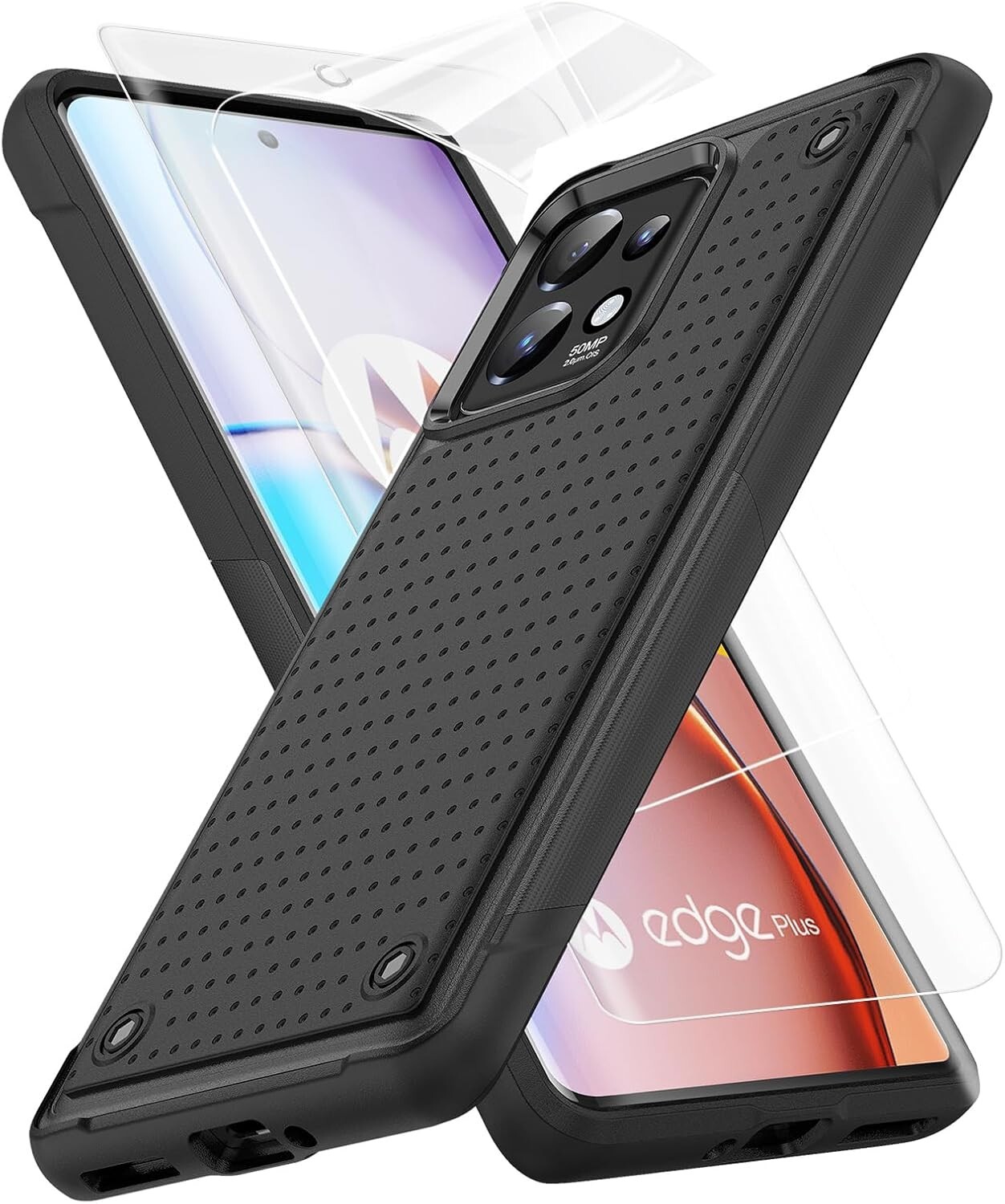For Motorola Moto Edge+ 2023 Case with HD Screen Protector Shockproof Heavy Duty