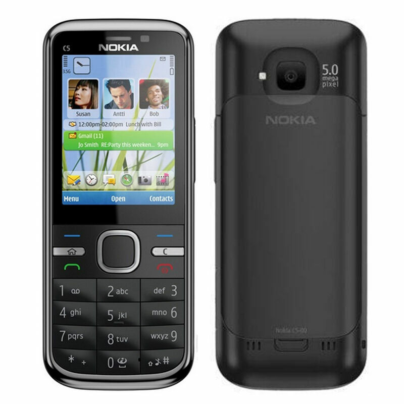 HOT Original Nokia C5-00 Unlocked 3G 5MP Camera MP3 GPS WCDMA Black Mobile Phone