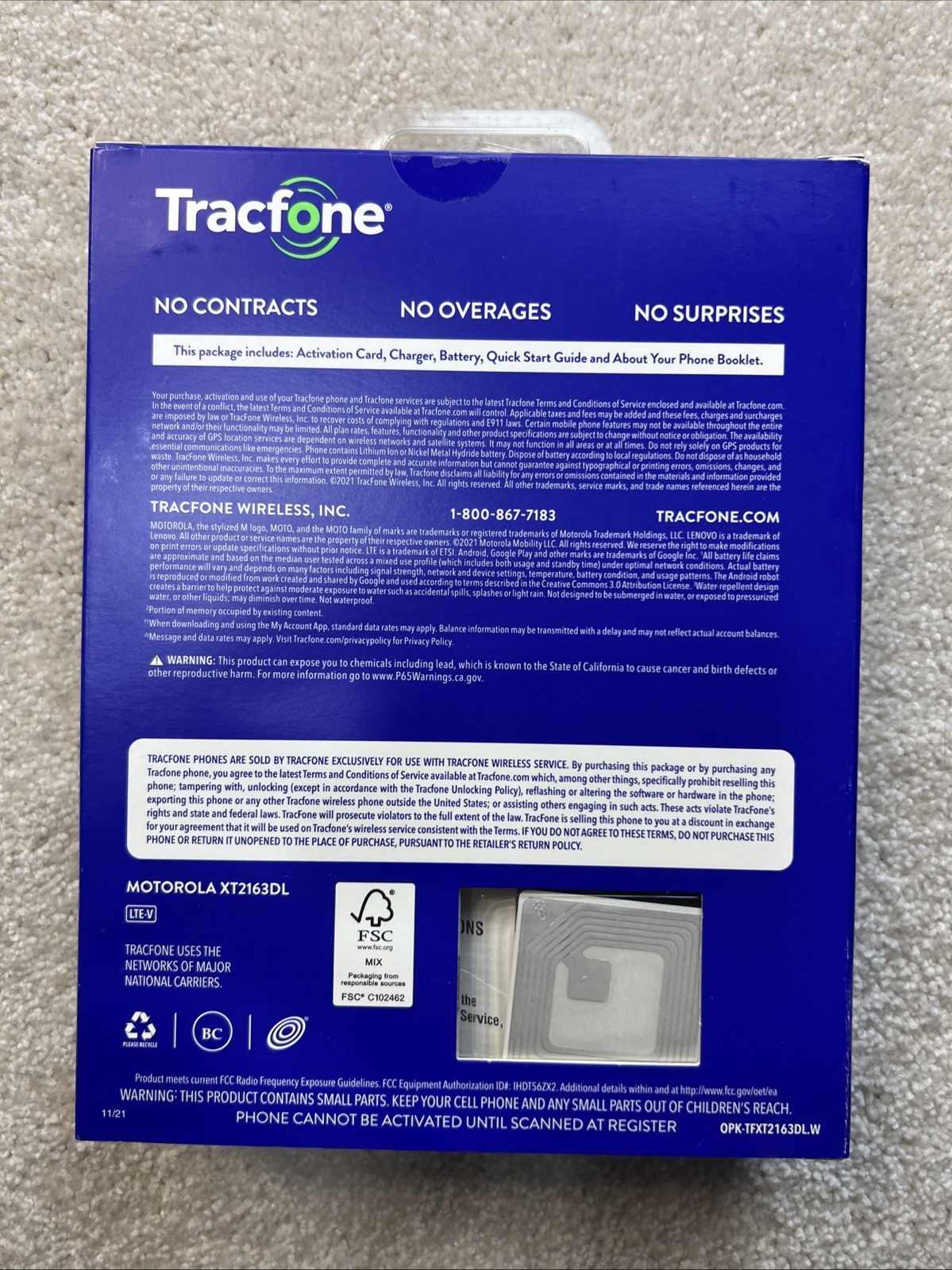 Motorola Moto G Pure 2021 Tracfone Deep Indigo 32 GB New Sealed