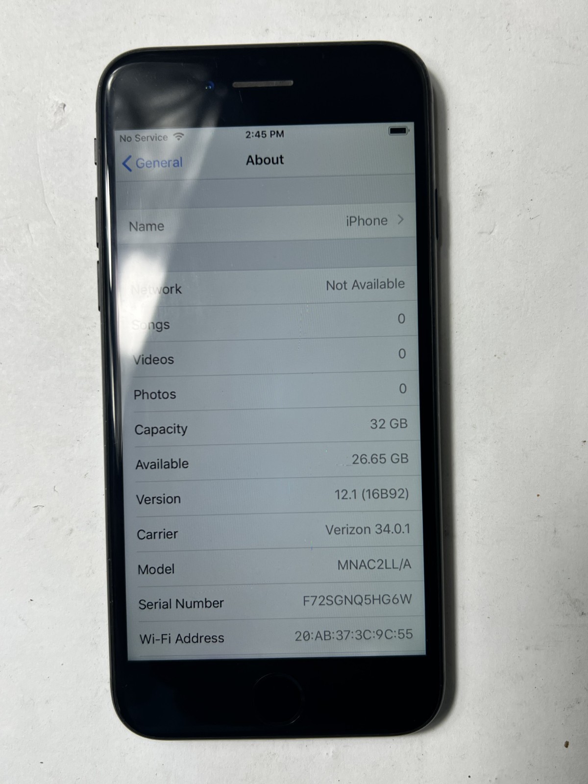 Apple iPhone 7 32GB Black A1660 (GSM&CDMA) Verizon Unlocked MNAC2LL/A – iOS 12.1
