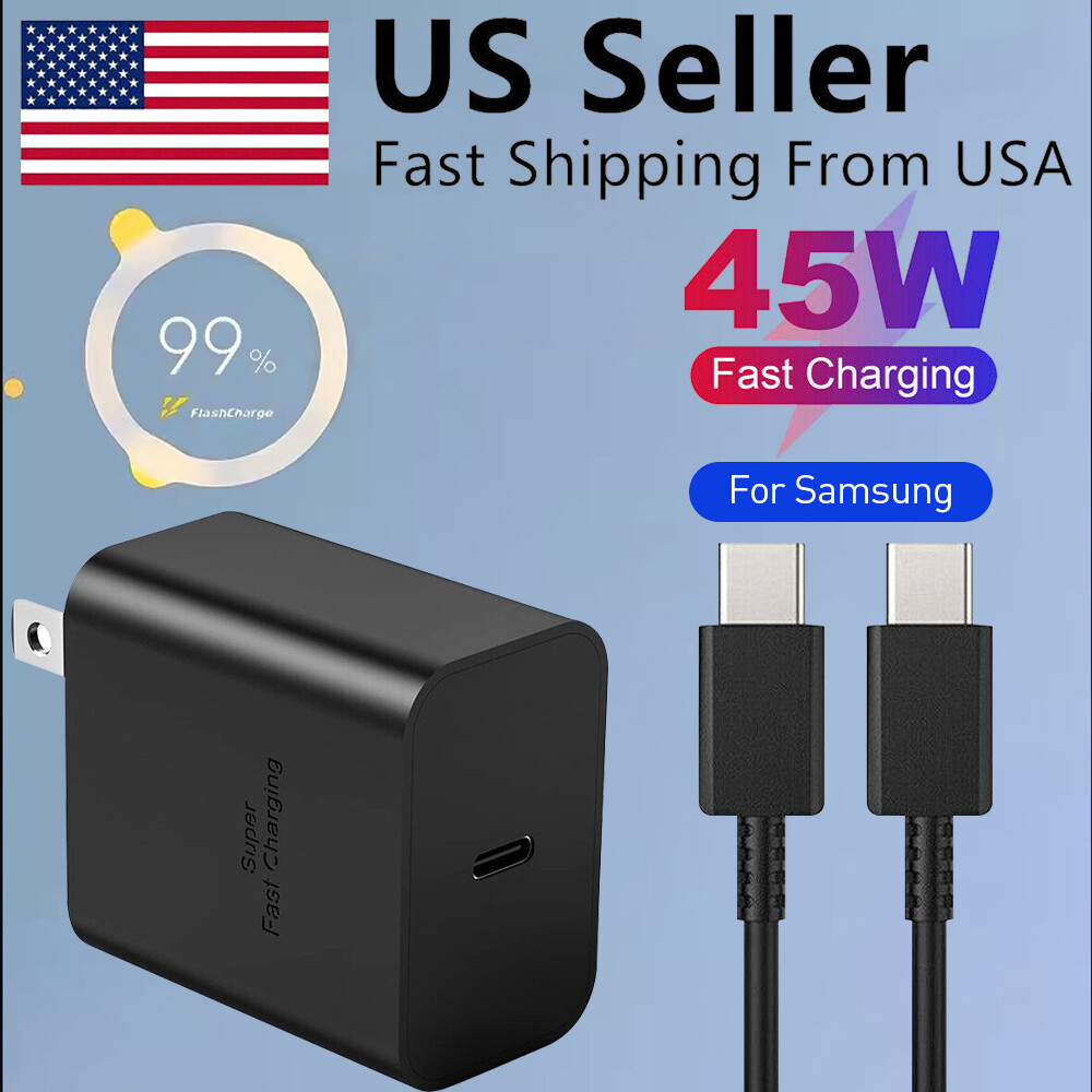 45W Wall Charger Power Adapter +6ft Type-C Cable For Samsung Galaxy S23 S22 S21
