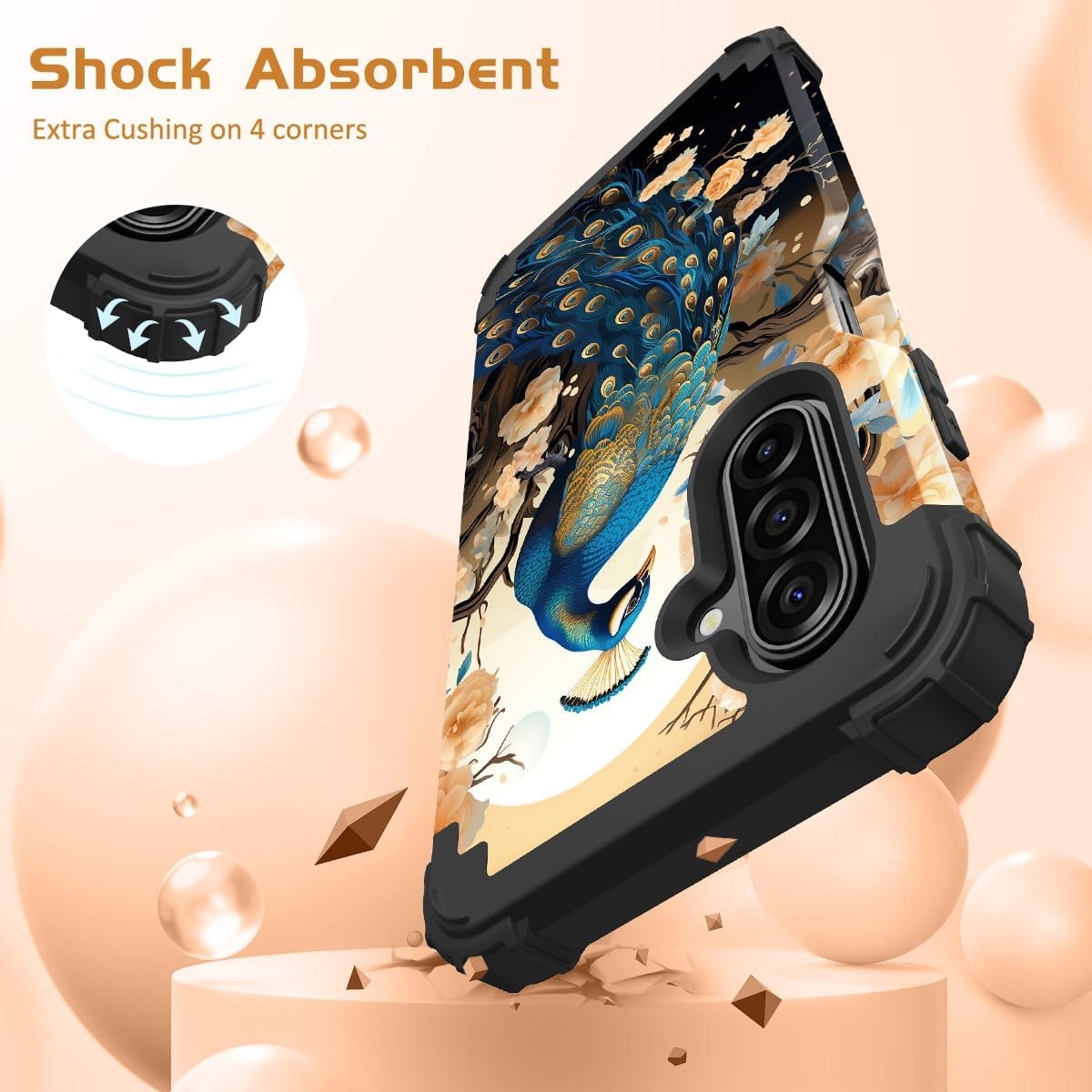 Samsung Galaxy A17 Case, Heavy-Duty Shockproof Hard Plastic Bumper + Soft Silico