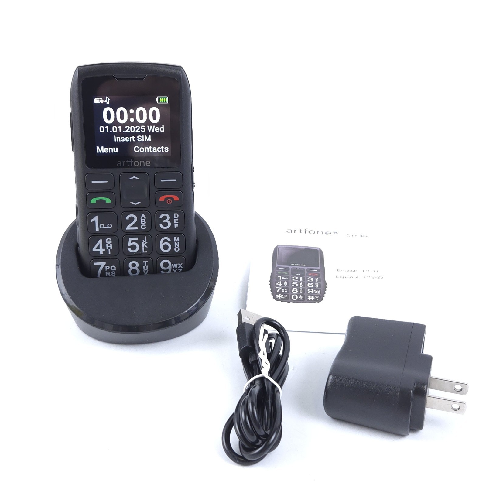 Artfone C1+ 4G Black Large Button Senior Cell Phone – SOS, Unlocked, 1800mAh…