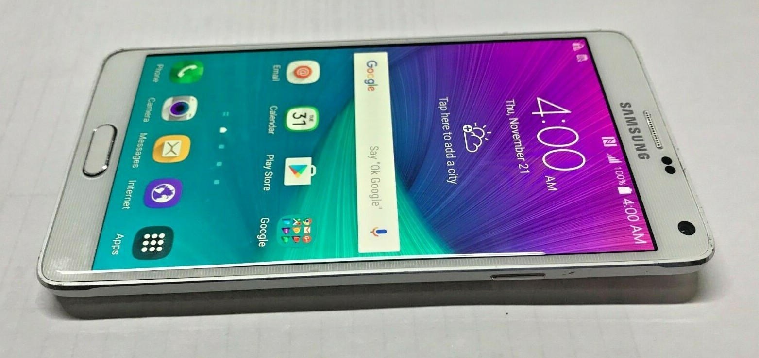 Samsung Galaxy Note 4 SM-N910A – 32 GB – Frost White AT&T 30 days warranty