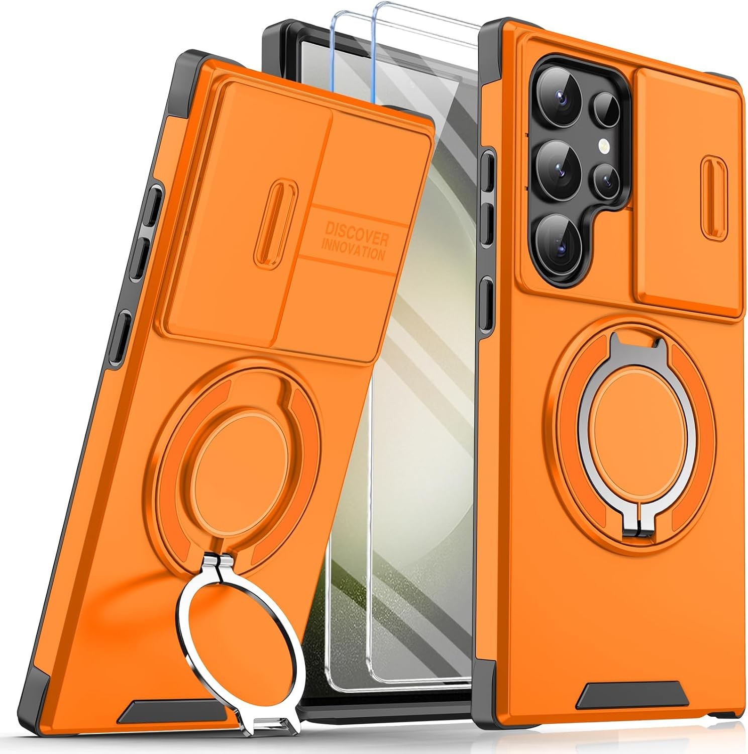 Heavy Duty Case for Samsung Galaxy S23 Ultra 5G Phone Case with Ring Kickstand