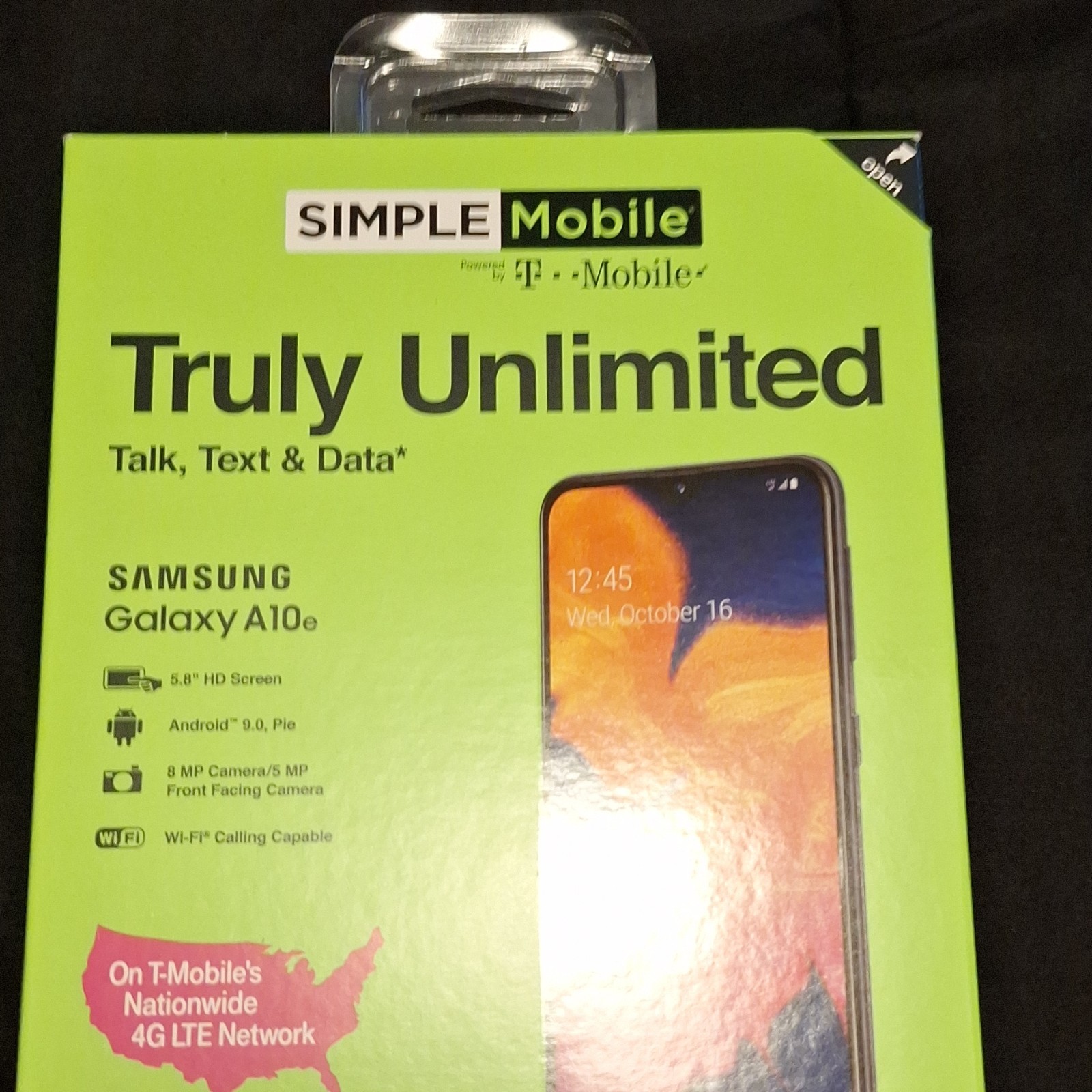 Samsung Galaxy A10e Simple Mobile T-Mobile Black 5.8″ 8MP Wi-Fi Calling