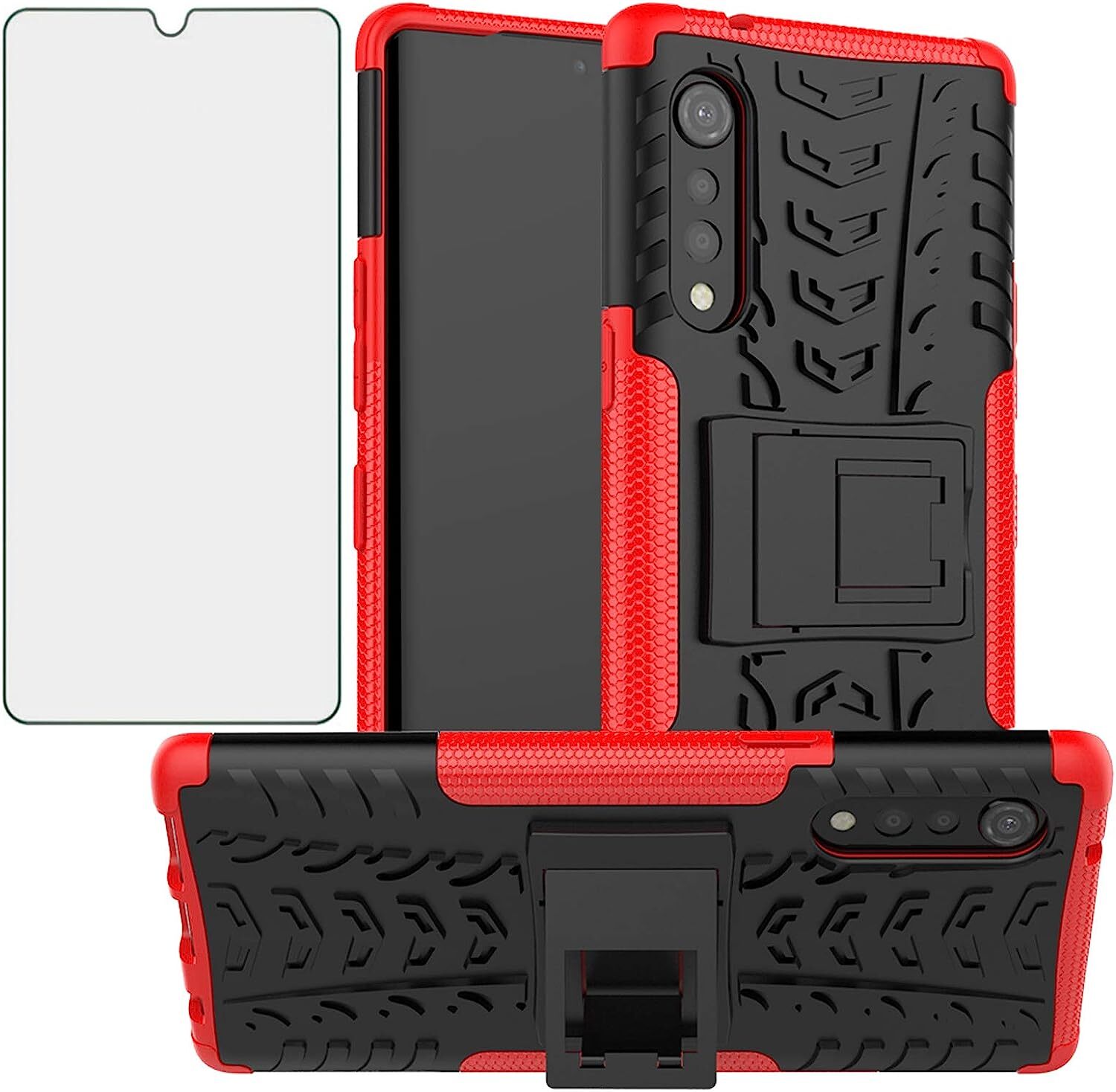 LG Velvet 5G Case Heavy Duty Armor Case With Belt Clip Holster NEW