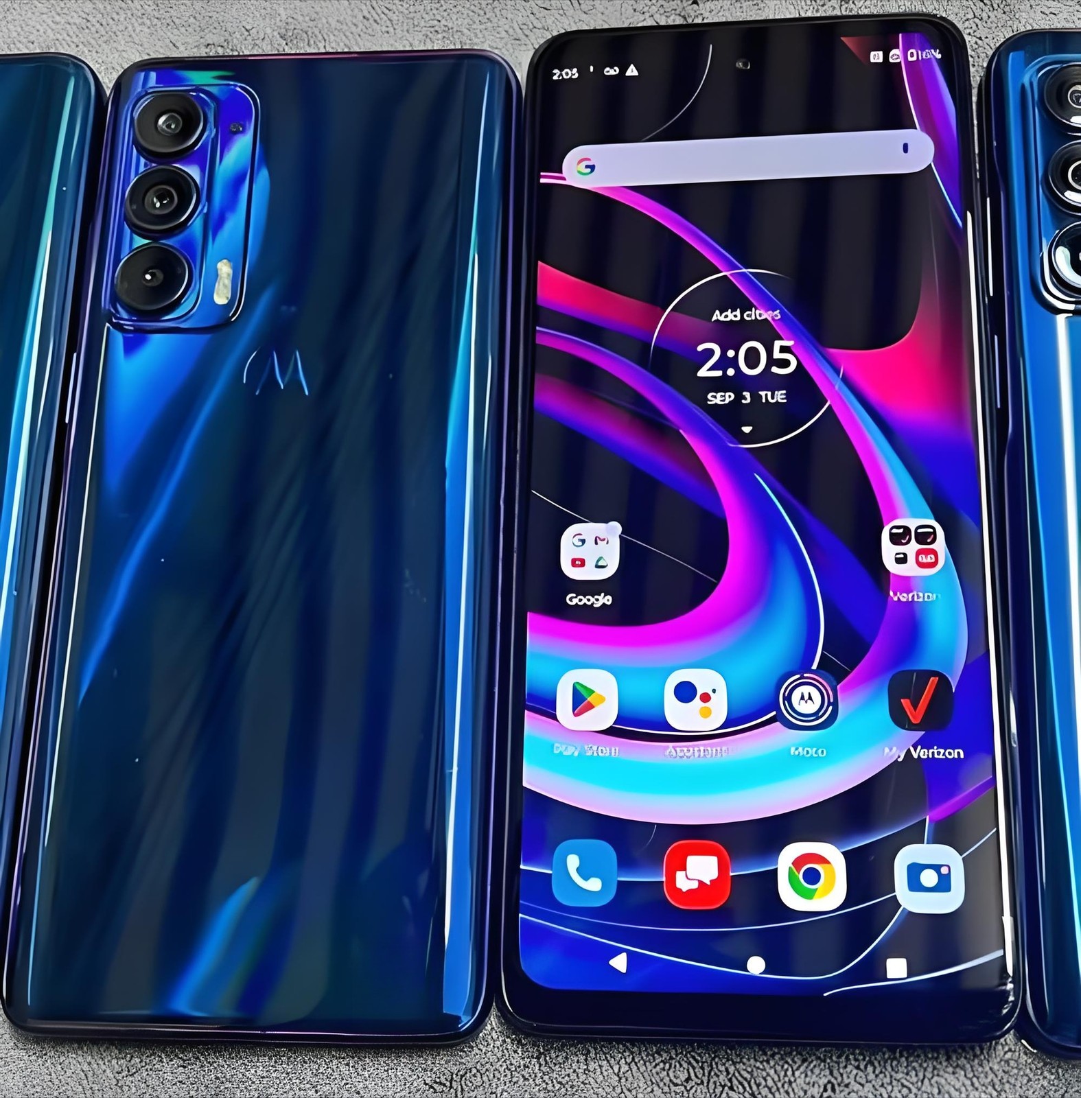 Android Motorola Moto Edge 5G 2021 XT2141 Nebula Blue 256GB VERIZON Open Box A+