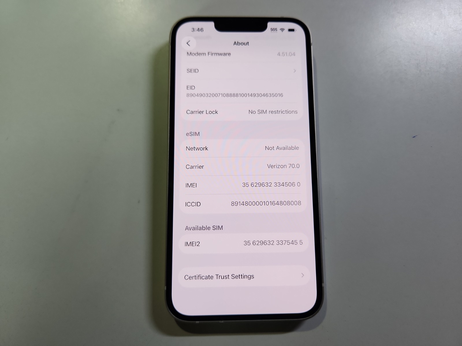 Apple iPhone 14 eSIM 128GB Starlight Unlocked Clean IMEI BH=100% charged 26 time