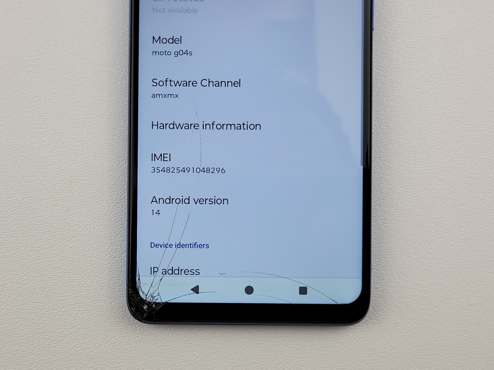 Motorola moto g04s (XT2421-7) 128GB (GSM Unlocked) (Telcel) – CRACKED – H1900