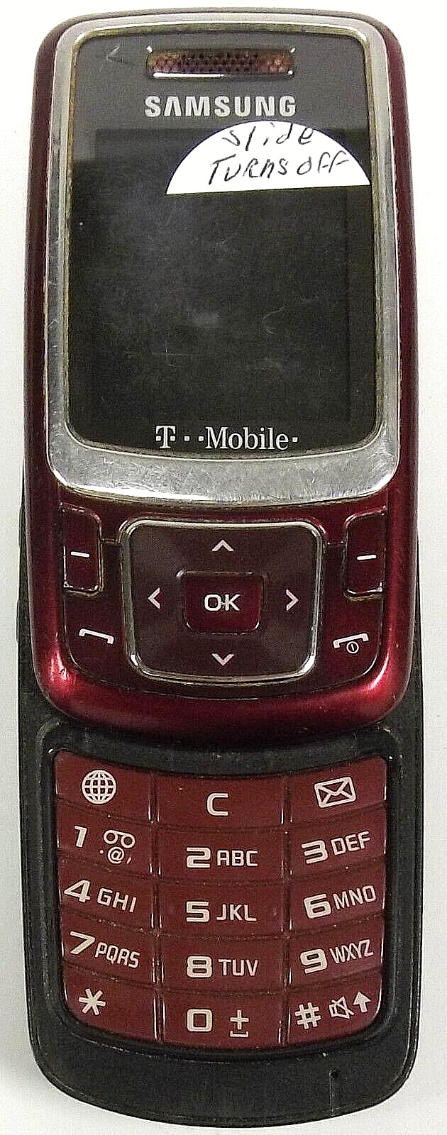 Samsung SGH-T239 – Red and Silver ( T-Mobile ) Cellular Slider Phone