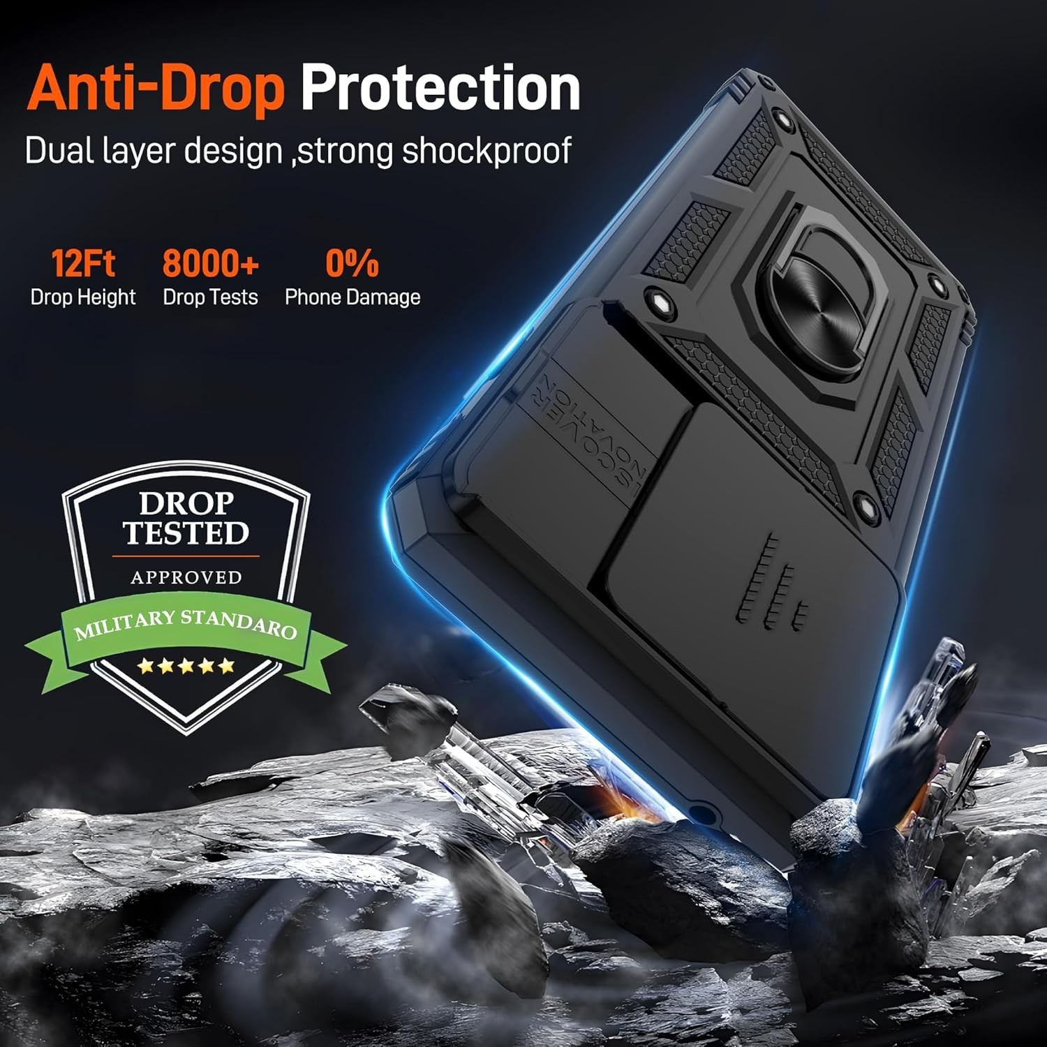 for Motorola Moto Edge (2025) Case with Slide Camera Cover & Screen Protector