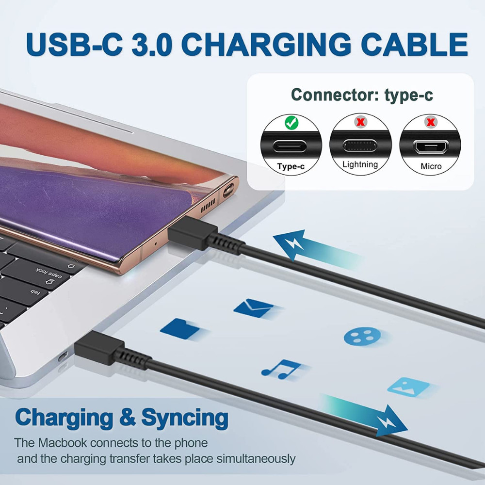 6FT Cable&45W Fast Charging Type C Wall Charger For Samsung Galaxy S25 S24 S23