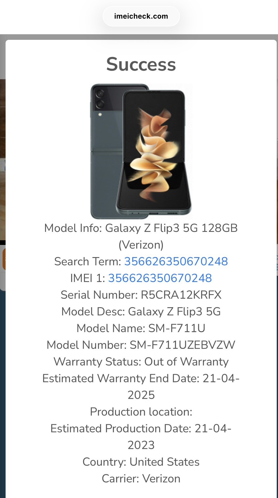 Samsung Galaxy Z FLIP 3 5G SM-F711U 128GB UNLOCKED Smartphone cream US