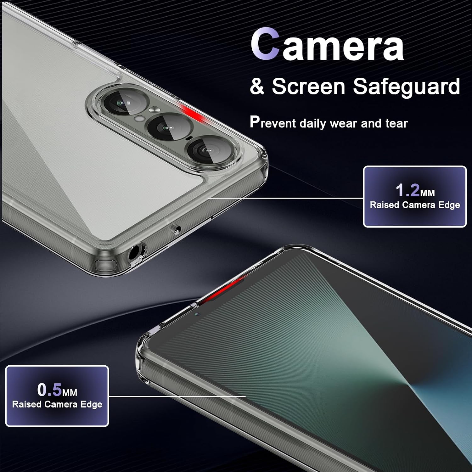 Case for Sony Xperia 1 VII, Anti-Scratch Hard PC Back, Shockproof Protective Cov