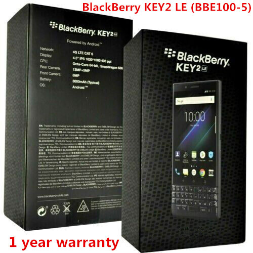 BlackBerry KEY2 LE BBE100-5 Single SIM 64GB 4G Unlocked Smartphone New Sealed
