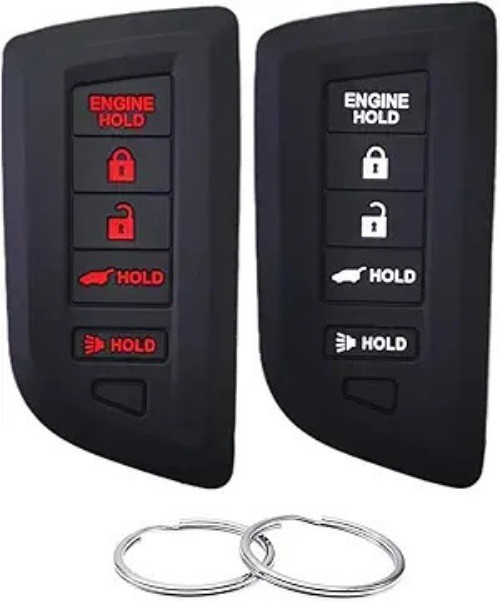 Silicone Rubber Key Fob Model: Black with white Black with redSize: 5 buttons