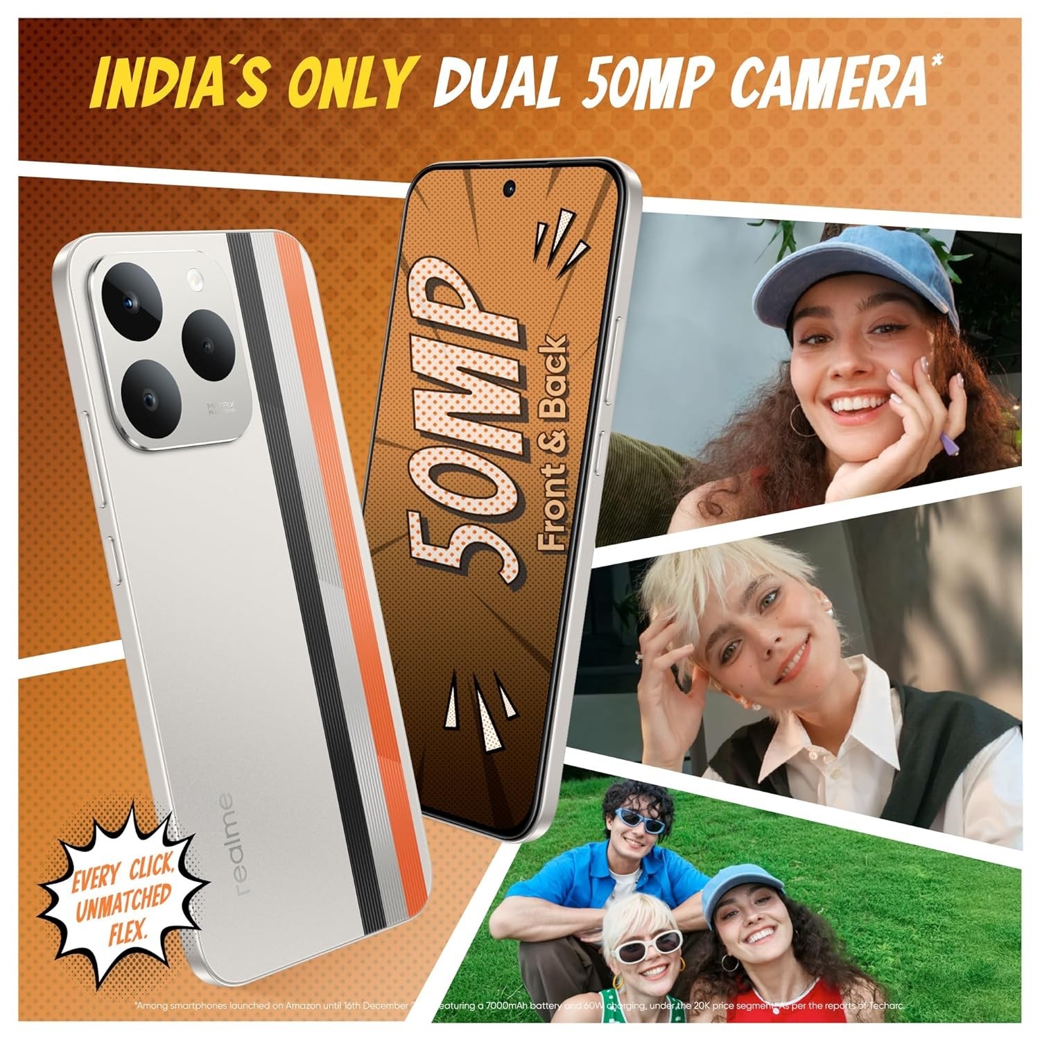 realme NARZO 90 5G (Carbon Black, 8GB+128GB) | 7000mAh Biggest Battery IP69 Dust