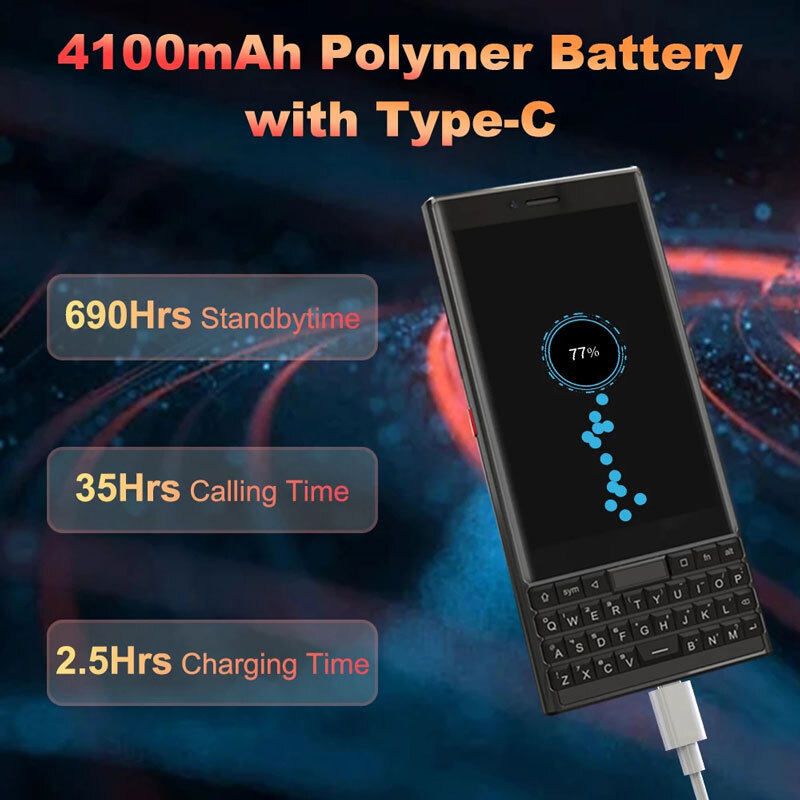 Unihertz Titan Slim QWERTY Keyboard Android 11 6GB 256GB 48MP MobilePhone Black