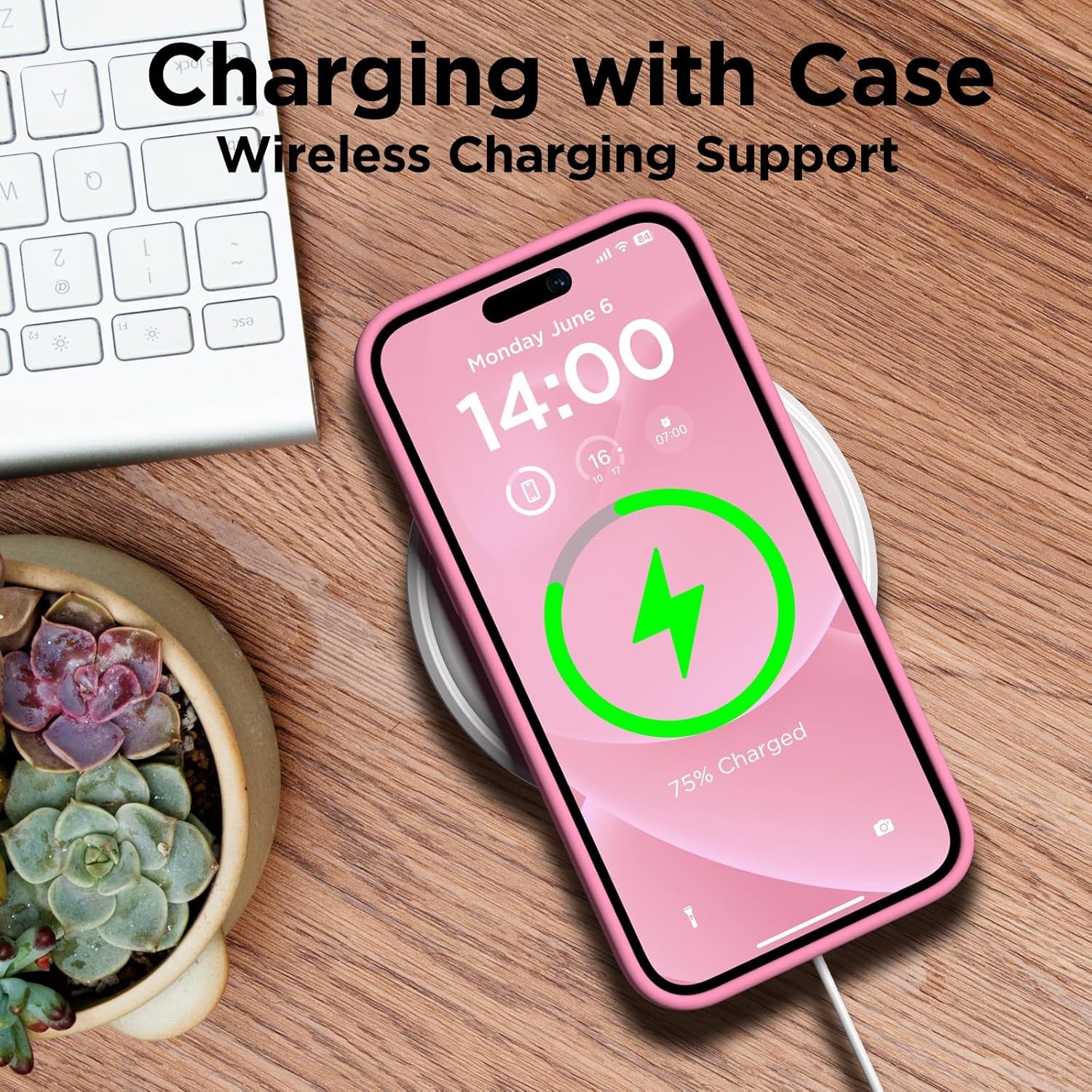 Designed for iPhone 14 Pro Max Case, Liquid Silicone Case with 2X Screen Protect