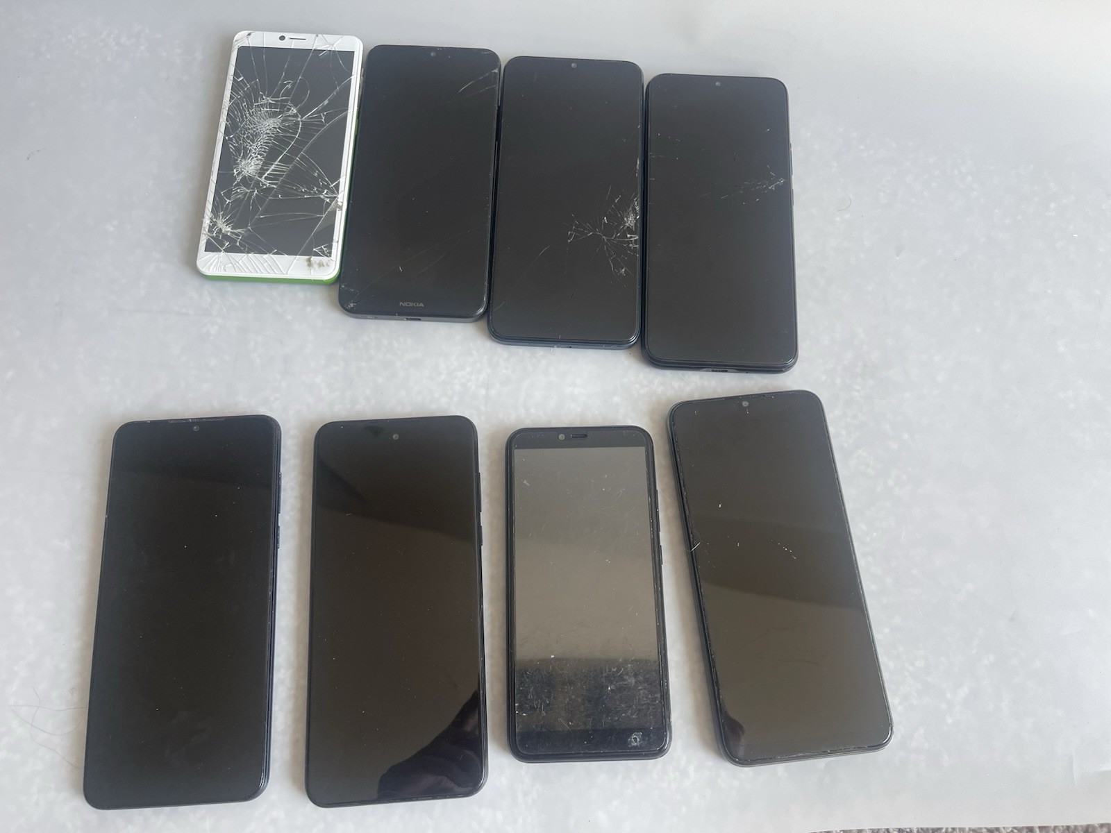 Lot of 8 Smartphones Motorola Nokia BLU FOXX Cloud Mobile Parts Repair