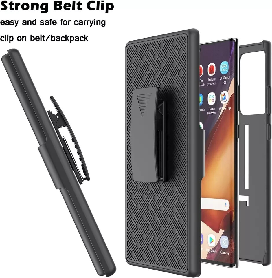 Samsung Galaxy Note 20 5G Case Military Grade Protection Cover Belt Clip-Black