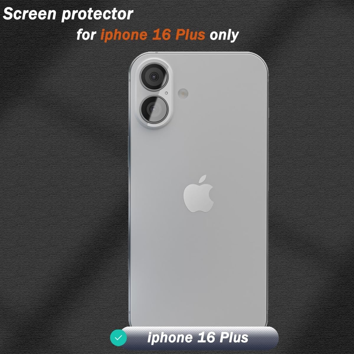2PCS Back Screen Protector & Hydrogel Film for iPhone 16 Plus Soft TPU Clear