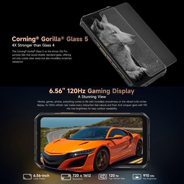 Ulefone Armor X16 Pro 8GB 256GB Unlocked Rugged Phone Night Vision IP68 IP69K