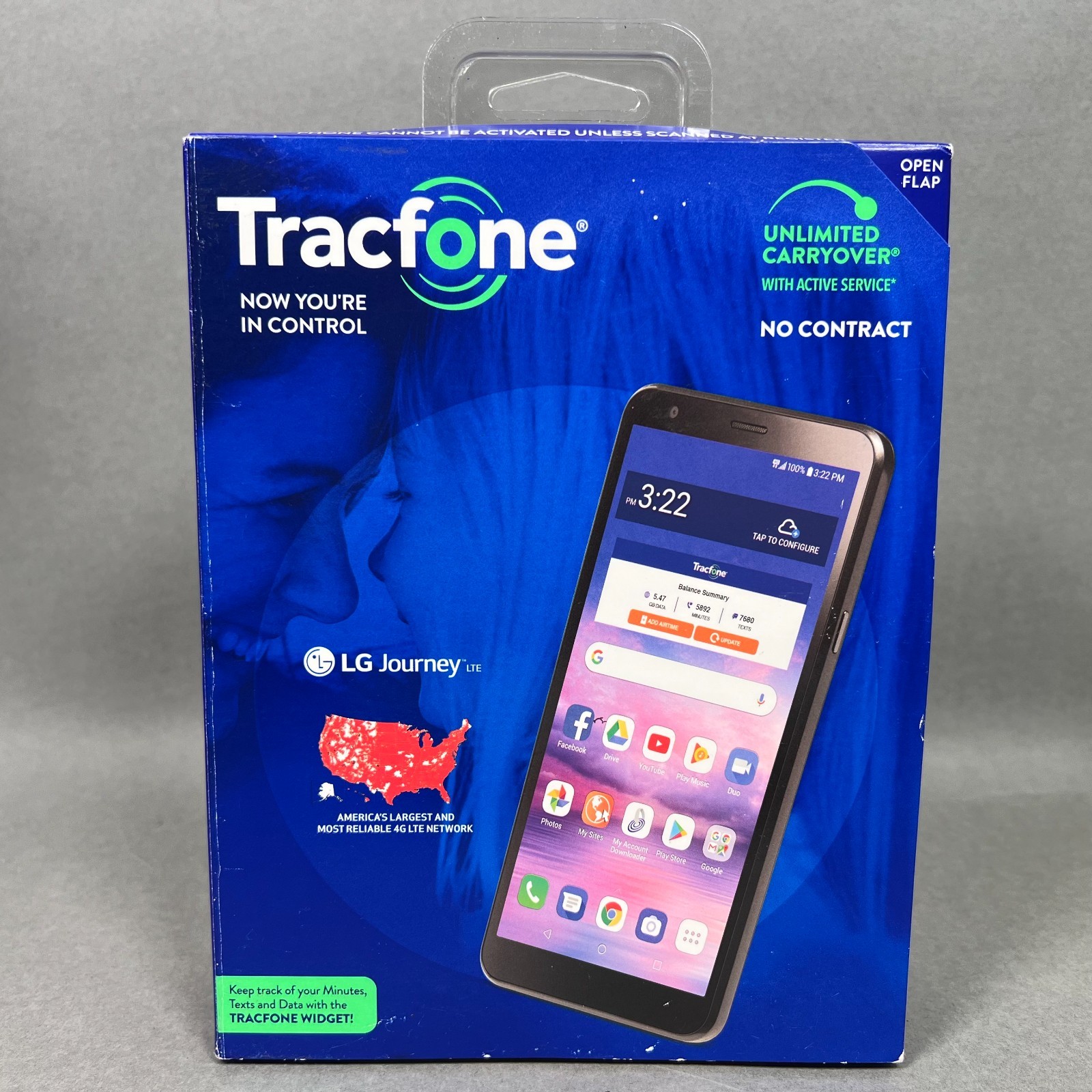 TracFone LG Journey 4G LTE Prepaid Smartphone (Locked) Black 16GB, SIM – UNUSED