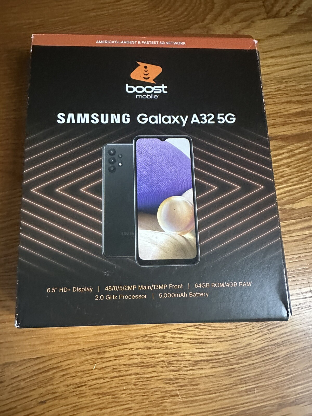 NEW – Boost Mobile Samsung Galaxy A32 5G 6.5″ HD+, 64GB, Prepaid, Black – SEALED