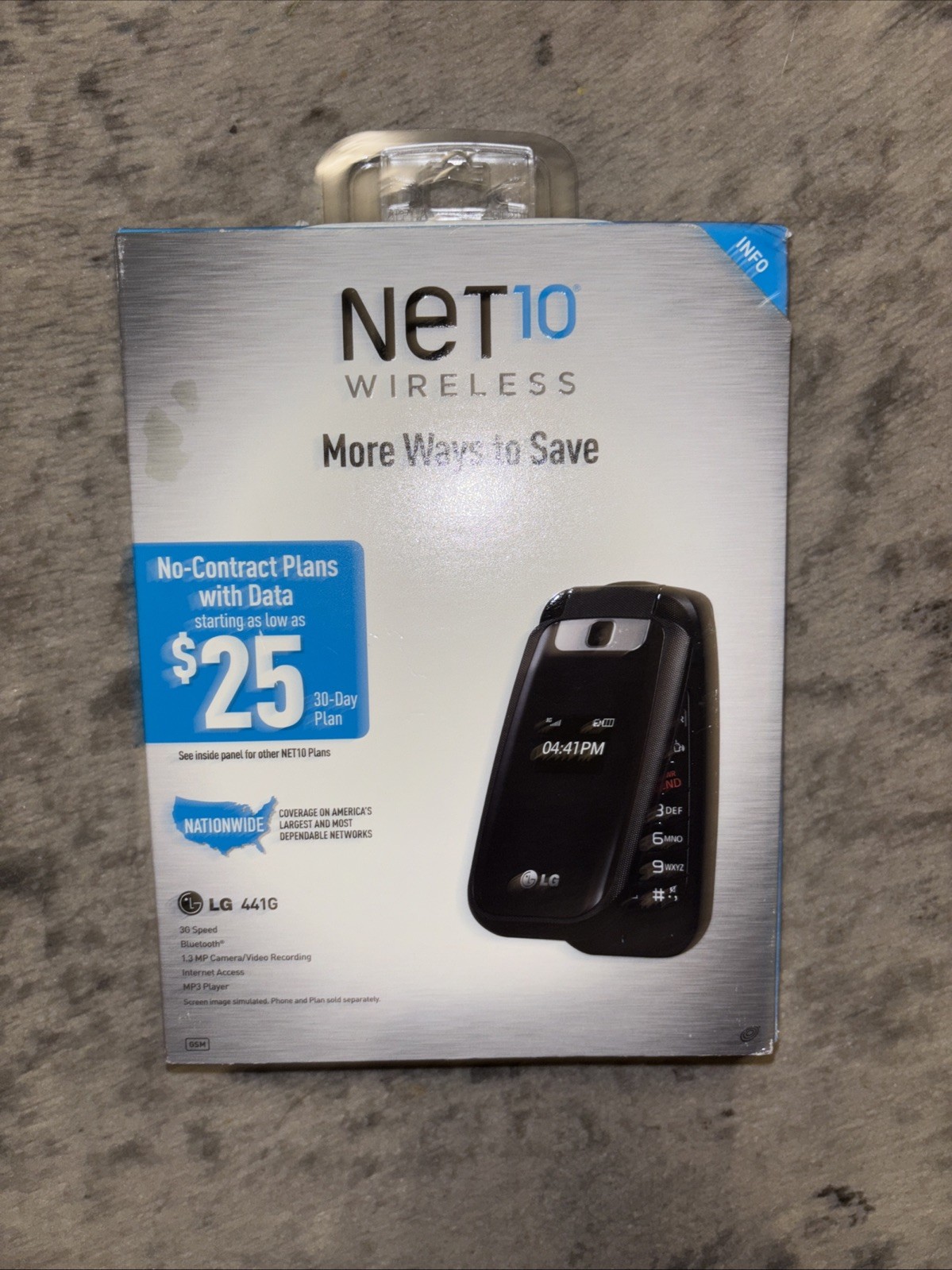 NET10 Wireless No Contract Plan LG 441G Phone-3G Speed Bluetooth 1.3 MP Camera