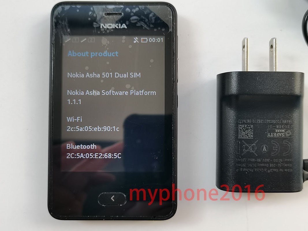 Nokia Asha 501 Unlocked Dual SIM 128MB 64MB RAM 2G GSM microSDHC Smartphone