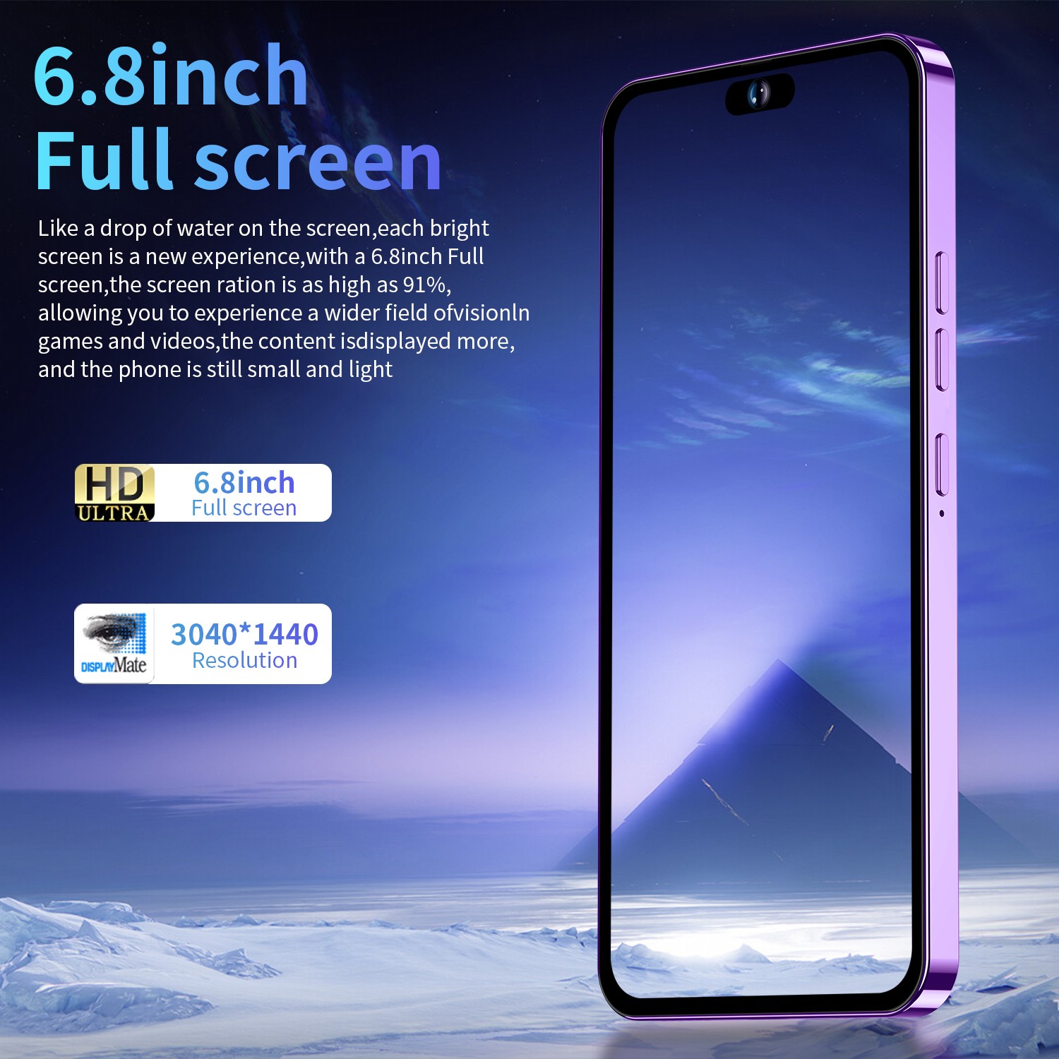 16 Pro Max 5G 128GB Unlocked Cell Phone Smartphone Android Cheap Phone 5000mAh