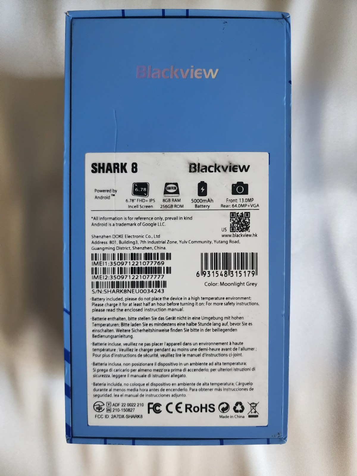 Blackview SHARK 8 Smartphone 16GB+256GB 6.78″ 2.4K Android 13 5000mAh 64MP NFC