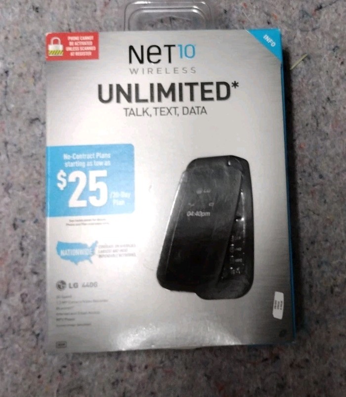 NET10 Wireless No Contract Plan LG 440G Phone/3G Speed/Bluetooth/1.3 MP Camera .