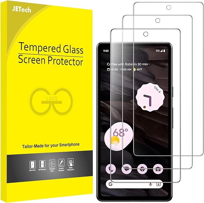 Google Pixel 7a Screen Protector & Camera Lens Protector, Tempered Glass, 3+3 Pa