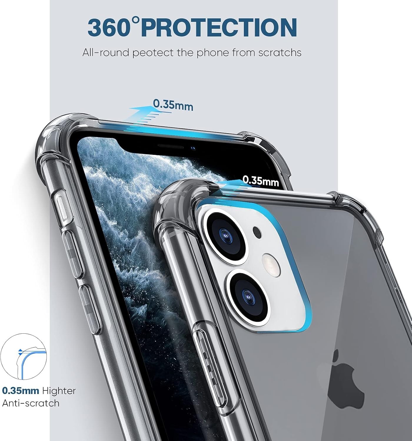 iPhone 11 Case Polycarbonate Soft Bumper Shockproof Protective Cover Black Case