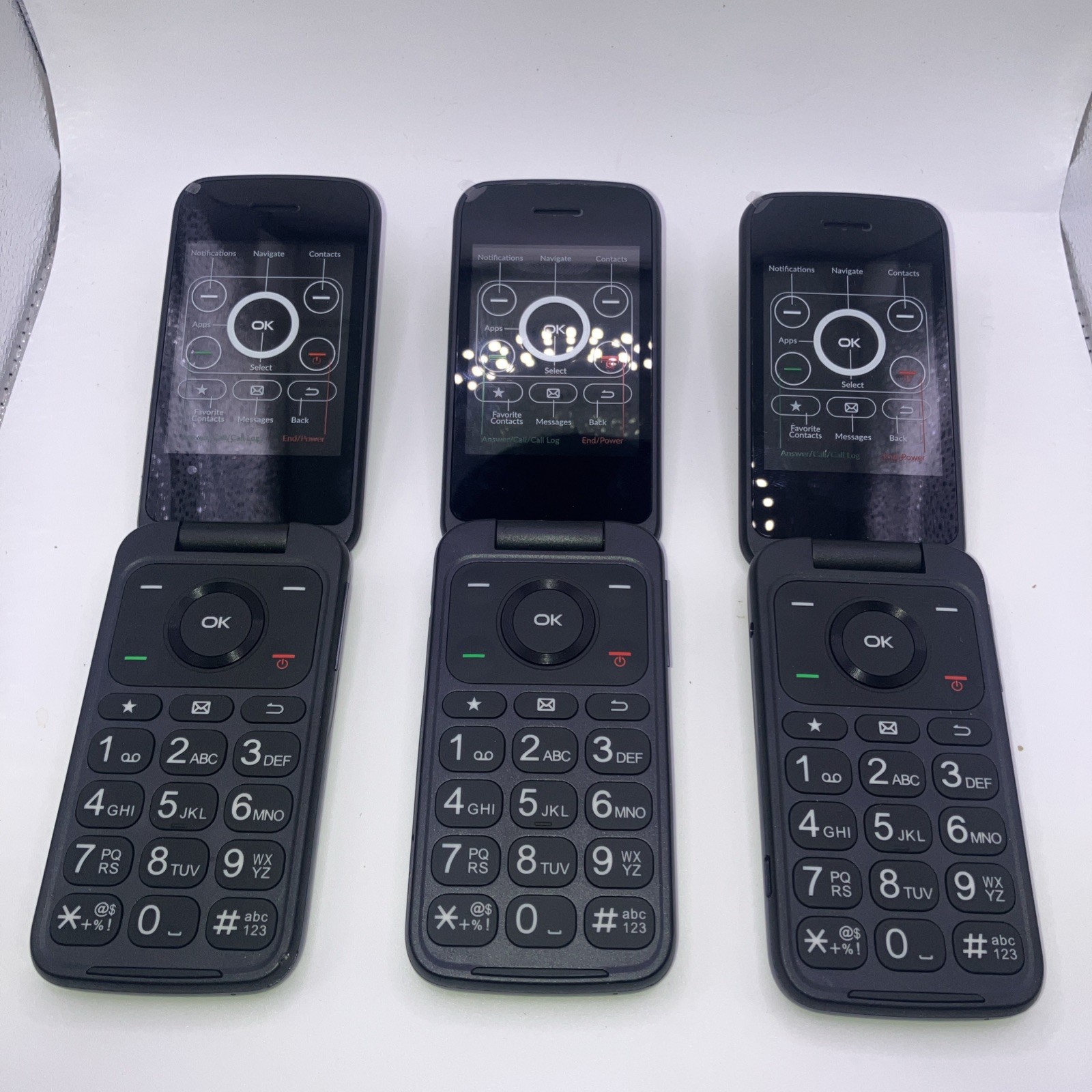 Lot Of 3 Alcatel GO FLIP 4 4056W 4G LTE Flip Phone As Is Parts Or Repair