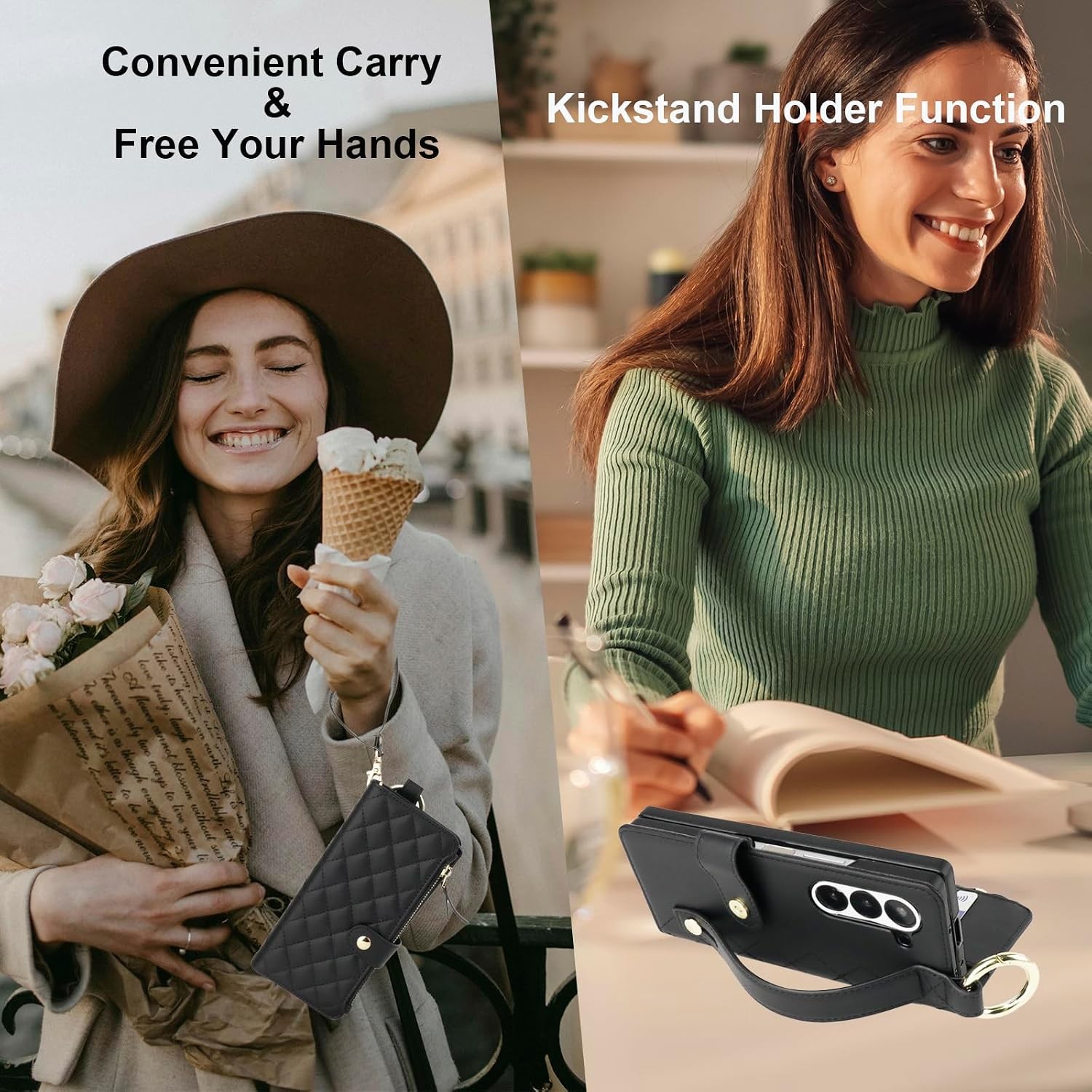 1. For Galaxy Z Fold 6 Wallet Case Card Holder Premium Leather RFID Blocking 2