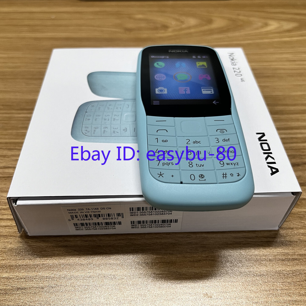 Nokia 220 4G FM radio Bluetooth 0.3MP 24MB 16MB RAM Unlocked cell Phone Dual SIM