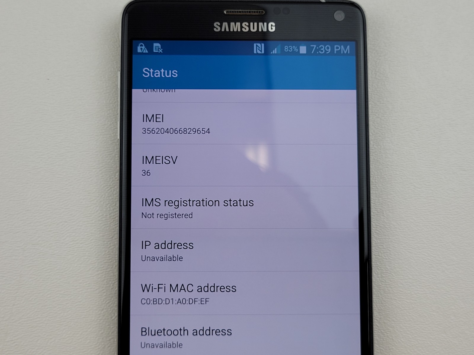 Samsung Galaxy Note 4 (SM-N910A) 32GB (AT&T) Smartphone – Clean IMEI – H1578