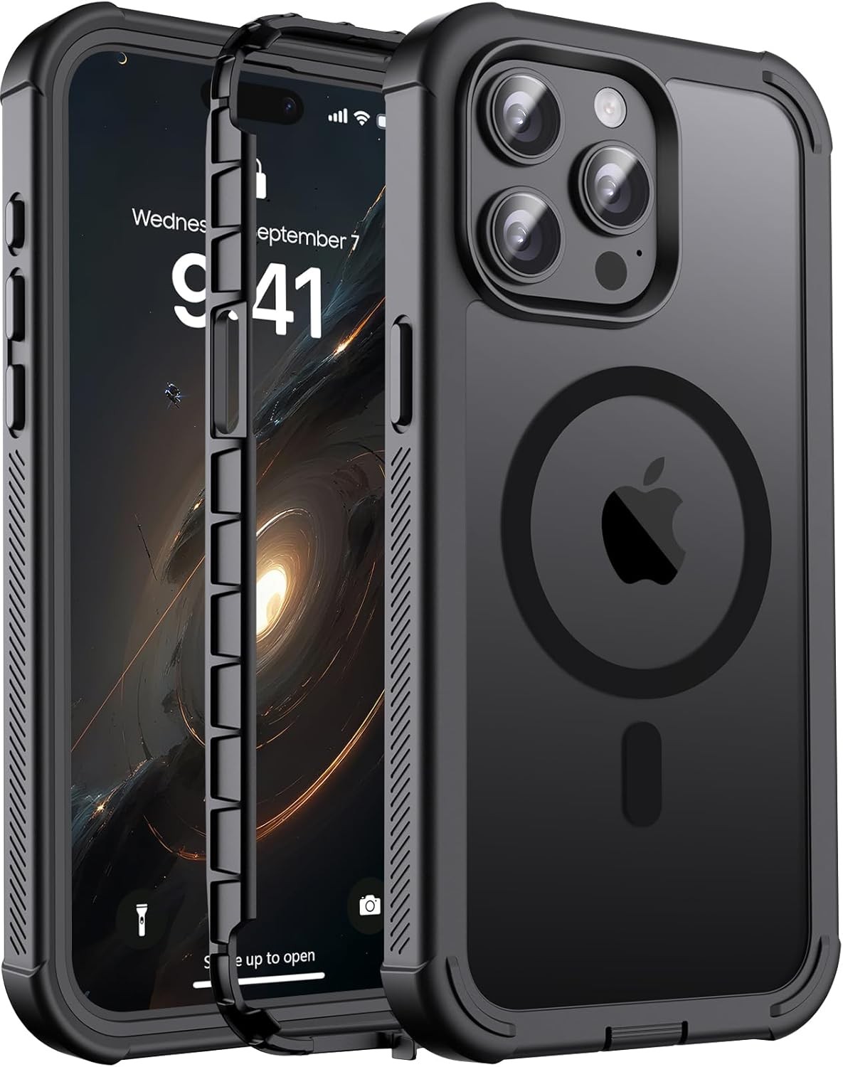 Magnetic for iPhone 15 Pro Max Case, Heavy Duty Protection, Shockproof Bumper 6.
