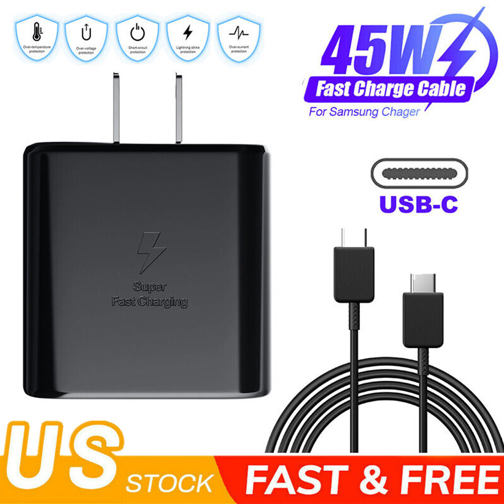 45W Super Fast Wall Charger & 6FT Cable USB-C For Samsung Galaxy S20 S21 S22 S23