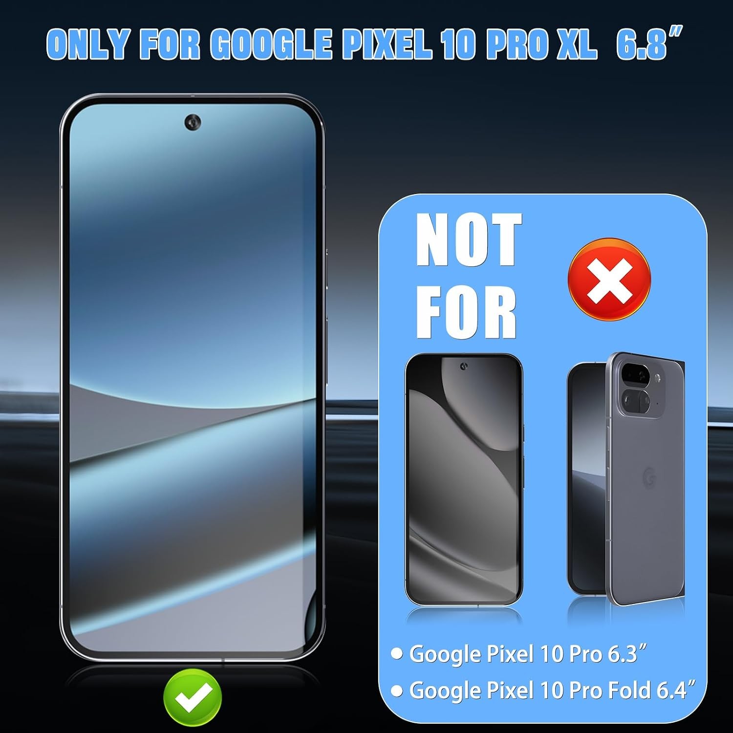 2PCS Privacy Screen Protector for Google Pixel 11/10/9 Pro XL 9H Hardness Anti-S