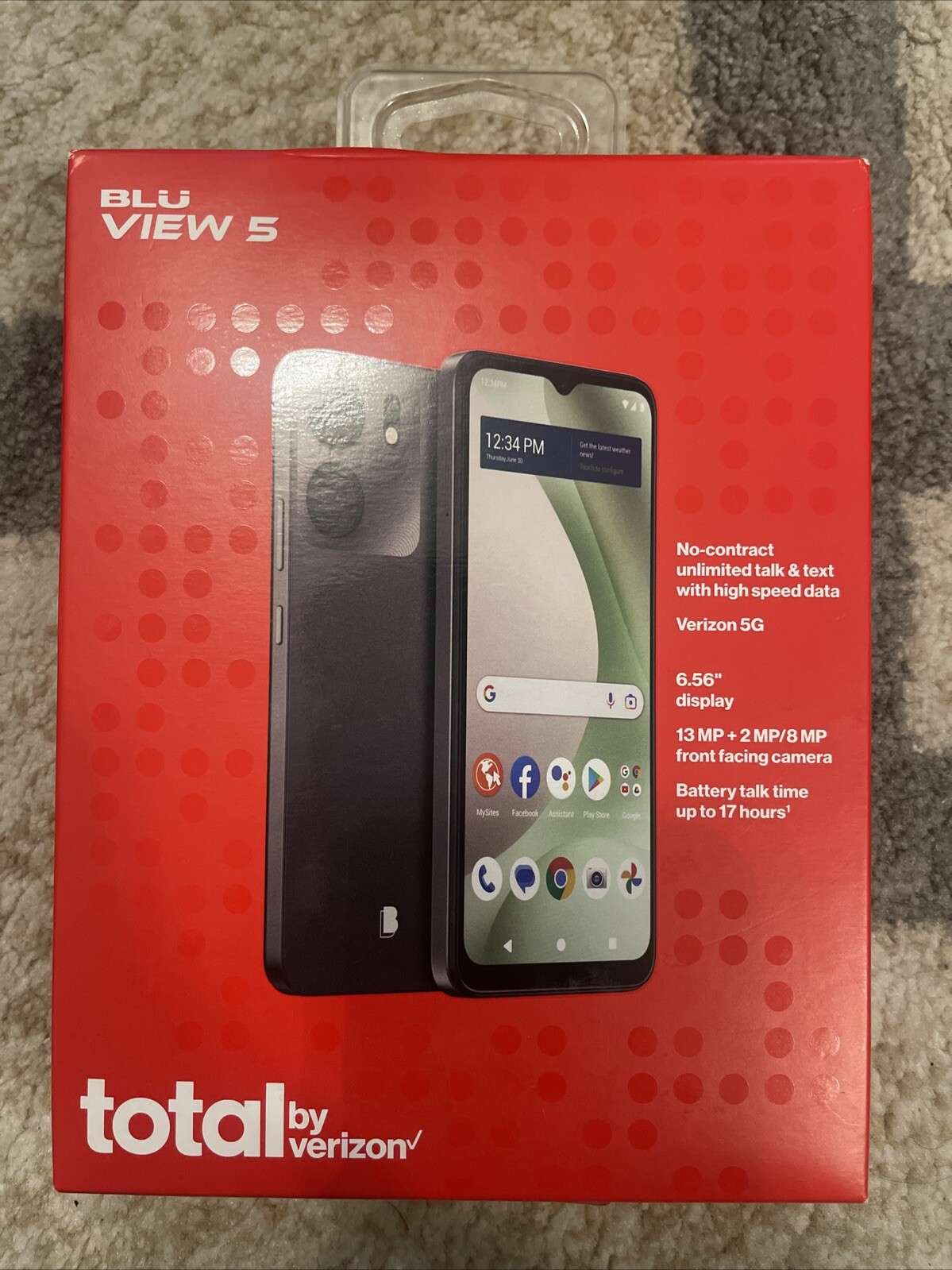 Blu View 5 64Gb B160V W/ FREE 1st month of Selectel Prepaid! Verizon Network